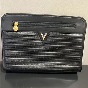 Mario Valentino Black leather Clutch Auth.